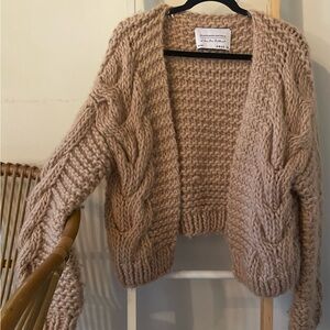 Cozy Cable Knit Cardigan - Beige